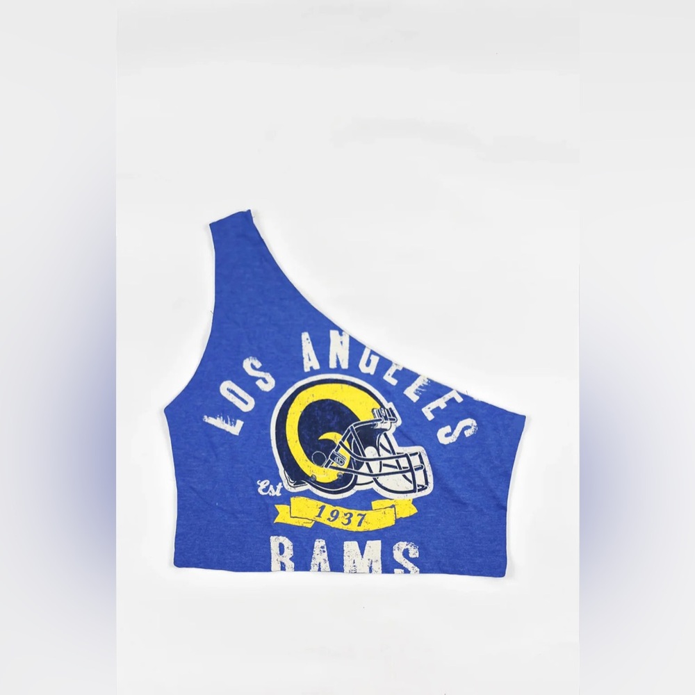 Tonguetied Apparel Upcycled Rams One Shoulder Top